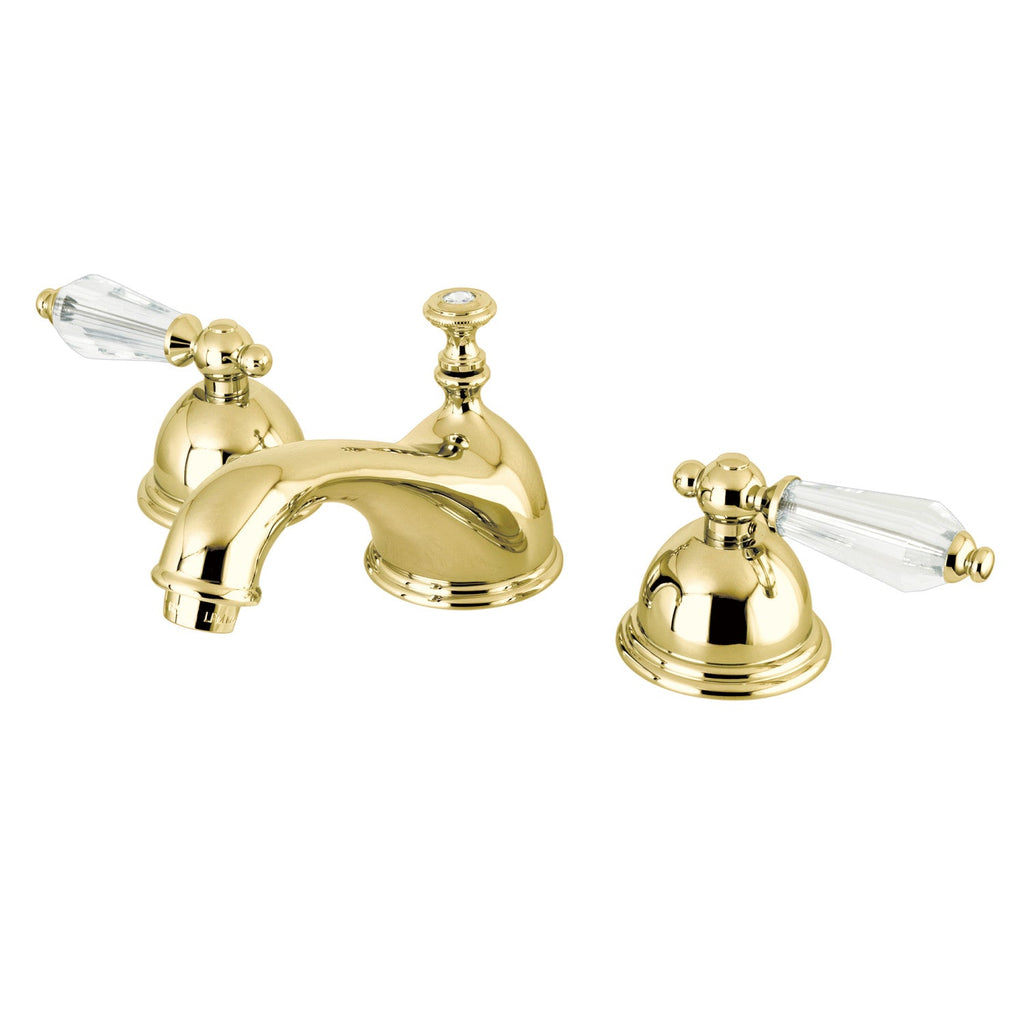 Kingston Brass Wilshire - Llave de Lavabo Widespread (3 Orificios), con Dos Manerales — Latón Pulido