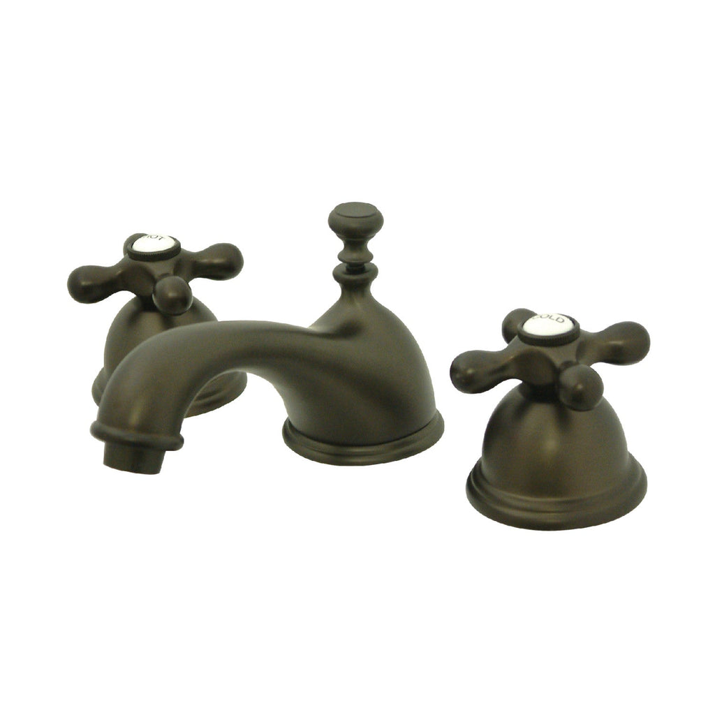 Kingston Brass Restoration - Llave de Lavabo Widespread (3 Orificios), con Dos Manerales — Bronce Aceitado