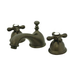 Kingston Brass Restoration - Llave de Lavabo Widespread (3 Orificios), con Dos Manerales — Bronce Aceitado