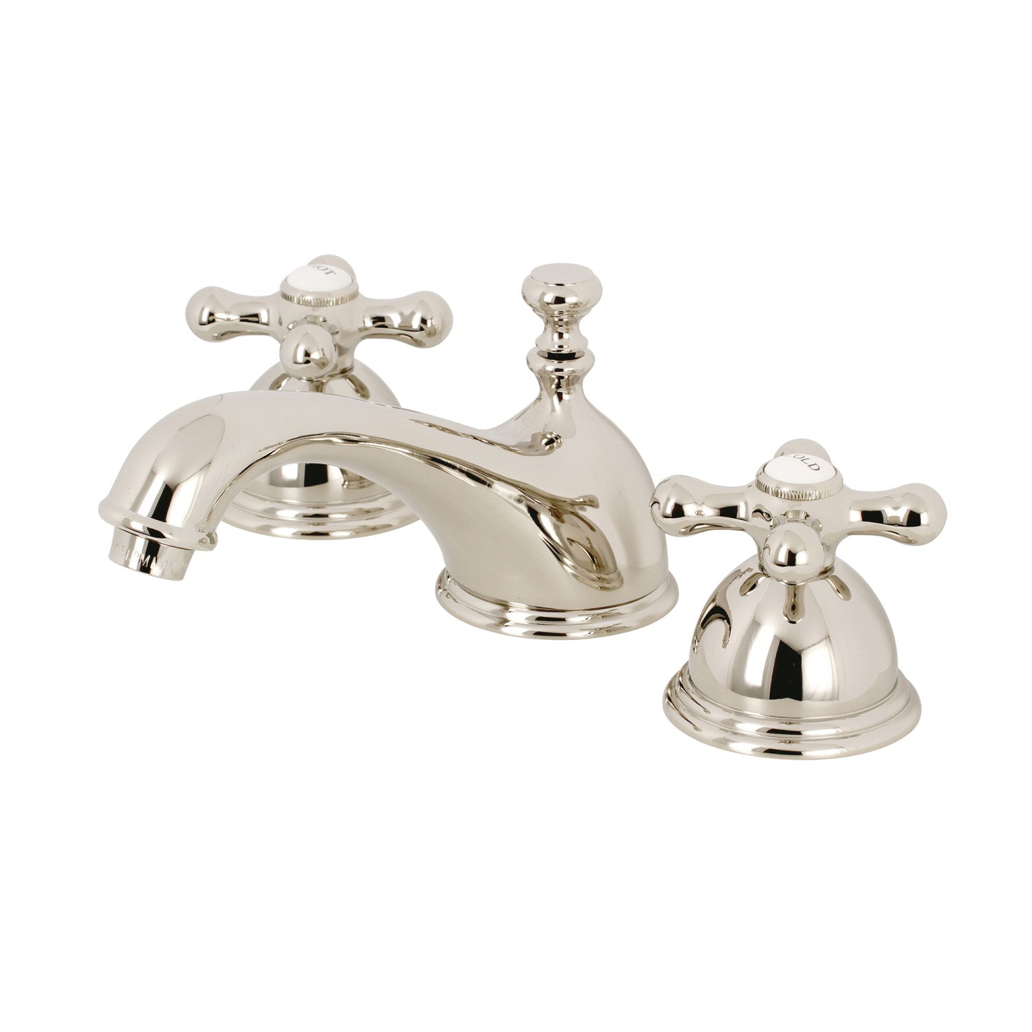 Kingston Brass Restoration - Llave de Lavabo Widespread (3 Orificios), con Dos Manerales — Níquel Pulido