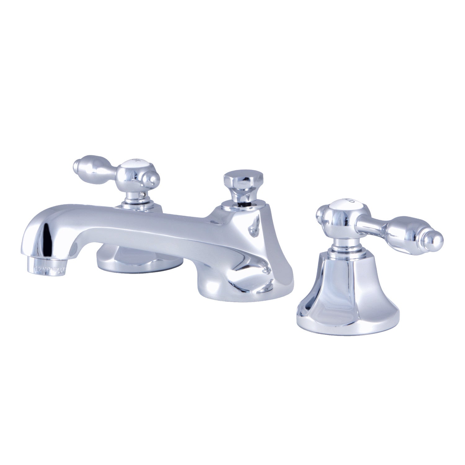 Kingston Brass Tudor - Llave de Lavabo Widespread (3 Orificios), con Dos Manerales — Cromo Pulido