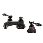 Kingston Brass Tudor - Llave de Lavabo Widespread (3 Orificios), con Dos Manerales — Bronce Aceitado
