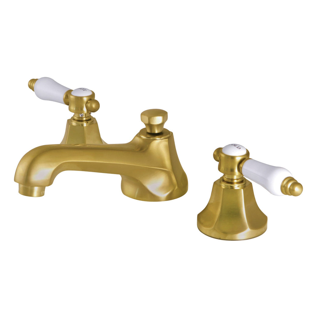 Kingston Brass Bel-Air - Llave de Lavabo Widespread (3 Orificios), con Dos Manerales — Latón Cepillado