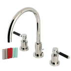 Kingston Brass Kaiser - Llave de Lavabo Widespread (3 Orificios), con Dos Manerales — Níquel Pulido