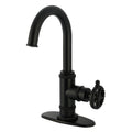 Kingston Brass Sona Fuller — Mezcladora de Bar de Cubierta, Una Manija, 1 Orificio — Negro Mate