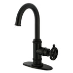 Kingston Brass Sona Fuller — Mezcladora de Bar de Cubierta, Una Manija, 1 Orificio — Negro Mate