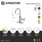 Kingston Brass Sona Hamilton — Mezcladora de Bar de Cubierta, Una Manija, 1 Orificio — Latón Antiguo — Ambientación 6
