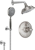 California Faucets Monterey Sistema de Regadera StyleTherm Termostático de 1/2" con Regadera y Regadera de Mano en Gancho