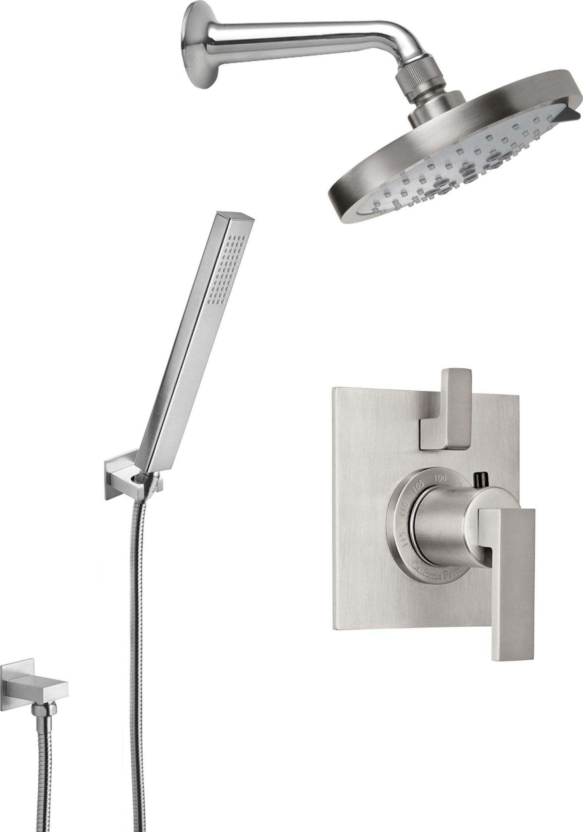 California Faucets Morro Bay Sistema de Regadera StyleTherm Termostático de 1/2" con Regadera y Regadera de Mano