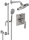 California Faucets Descanso Sistema de Regadera Descanso StyleTherm Termostático de 1/2" con Barra Corrediza para Regadera de Mano