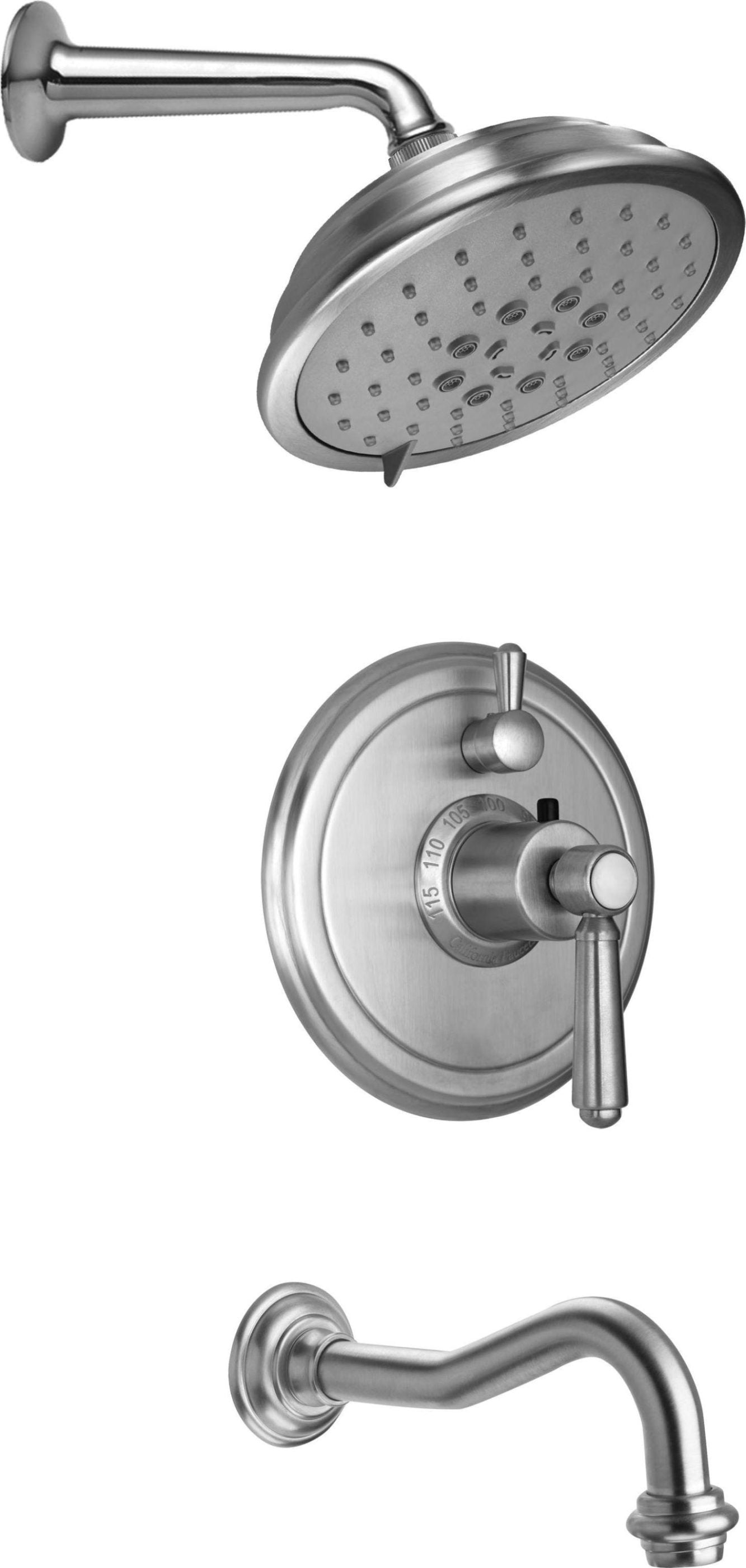 California Faucets Montecito Sistema de Regadera StyleTherm Termostático de 1/2" con Regadera y Pico de Tina