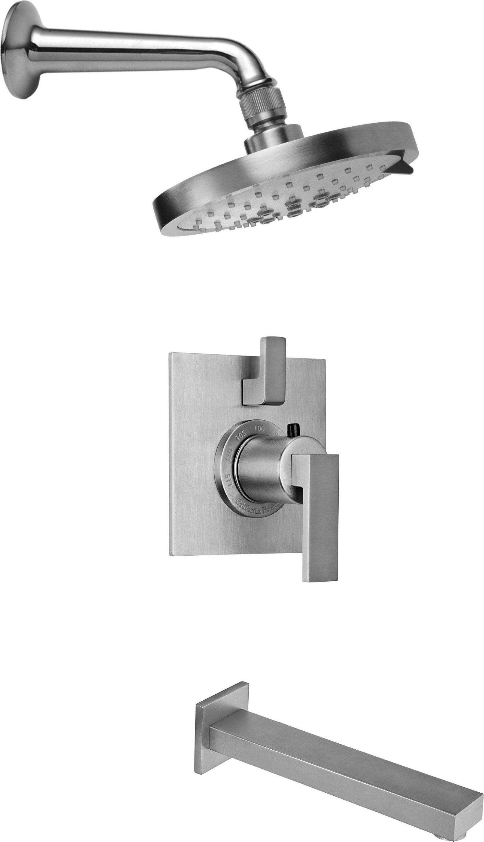 California Faucets Morro Bay Sistema de Regadera StyleTherm Termostático de 1/2" con Regadera y Pico de Tina