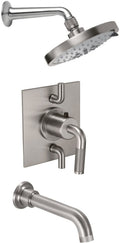 California Faucets Descanso Sistema de Regadera Descanso StyleTherm Termostático de 1/2" con Regadera y Pico de Tina