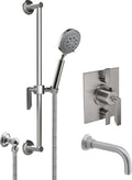 California Faucets Rincon Bay Sistema de Regadera StyleTherm Termostático de 1/2" con Barra Corrediza para Regadera de Mano y Pico de Tina