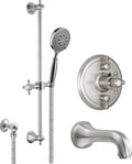California Faucets Monterey Sistema de Regadera StyleTherm Termostático de 1/2" con Barra Corrediza para Regadera de Mano y Pico de Tina