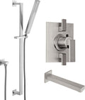 California Faucets Morro Bay Sistema de Regadera StyleTherm Termostático de 1/2" con Barra Corrediza para Regadera de Mano y Pico de Tina