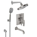 California Faucets Descanso Sistema de Regadera Descanso StyleTherm Termostático de 1/2" con Gancho para Regadera de Mano y Pico de Tina