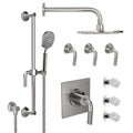 California Faucets Descanso Sistema de Regadera Descanso StyleTherm Termostático de 3/4" con Rociador Corporal, Regadera de Mano en Barra Corrediza y Regadera