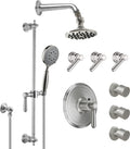 California Faucets Montecito Sistema de Regadera StyleTherm Termostático de 3/4" con Rociador Corporal, Regadera de Mano en Barra Corrediza y Regadera