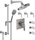California Faucets Rincon Bay Sistema de Regadera StyleTherm Termostático de 3/4" con Rociador Corporal, Regadera de Mano en Barra Corrediza y Regadera