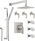 California Faucets Morro Bay Sistema de Regadera StyleTherm Termostático de 3/4" con Rociador Corporal, Regadera de Mano en Barra Corrediza y Regadera