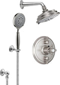 California Faucets Monterey Sistema de Regadera StyleTherm Termostático de 1/2" con Regadera y Regadera de Mano en Gancho
