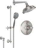 California Faucets Monterey Sistema de Regadera StyleTherm Termostático de 1/2" con Regadera y Regadera de Mano en Barra Corrediza