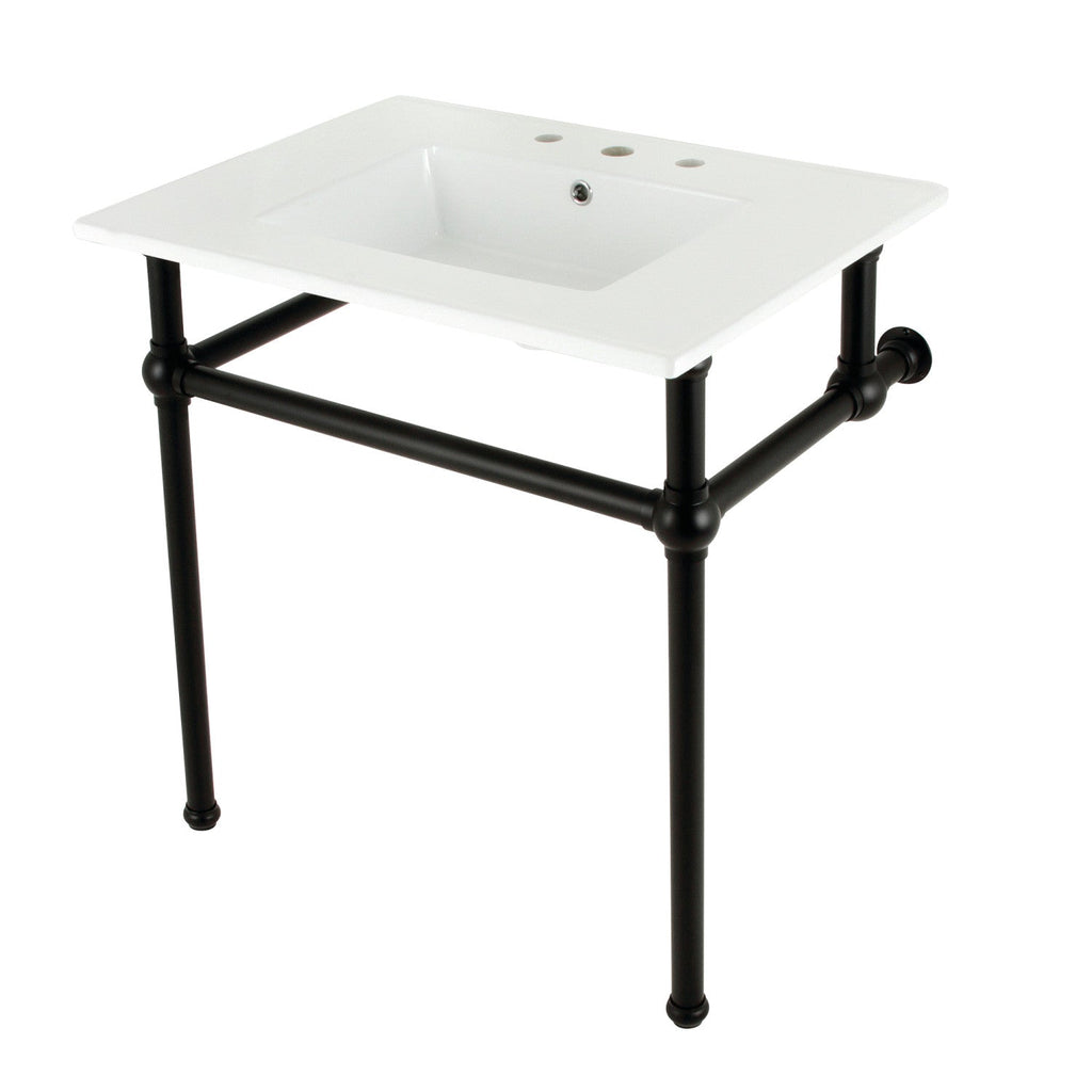 Kingston Brass Templeton lavabo consola — Negro Mate