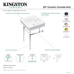 Kingston Brass Edwardian lavabo consola — vista