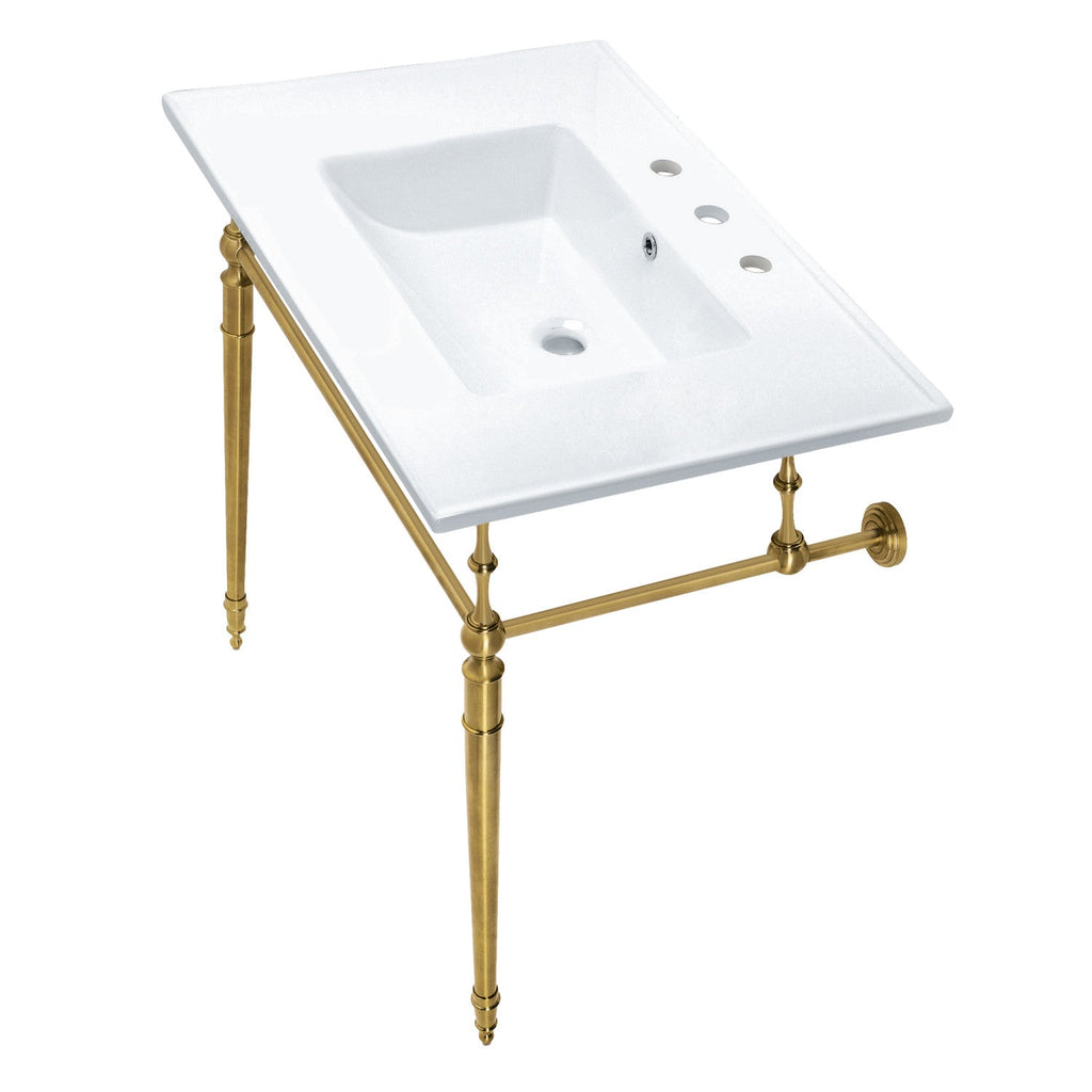 Kingston Brass Edwardian lavabo consola — Latón Cepillado