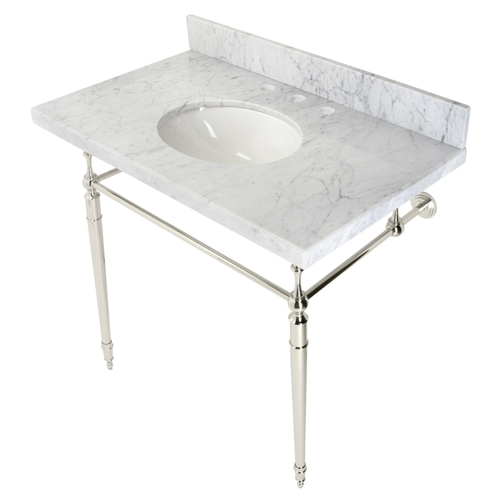 Kingston Brass Edwardian lavabo consola — Níquel Pulido