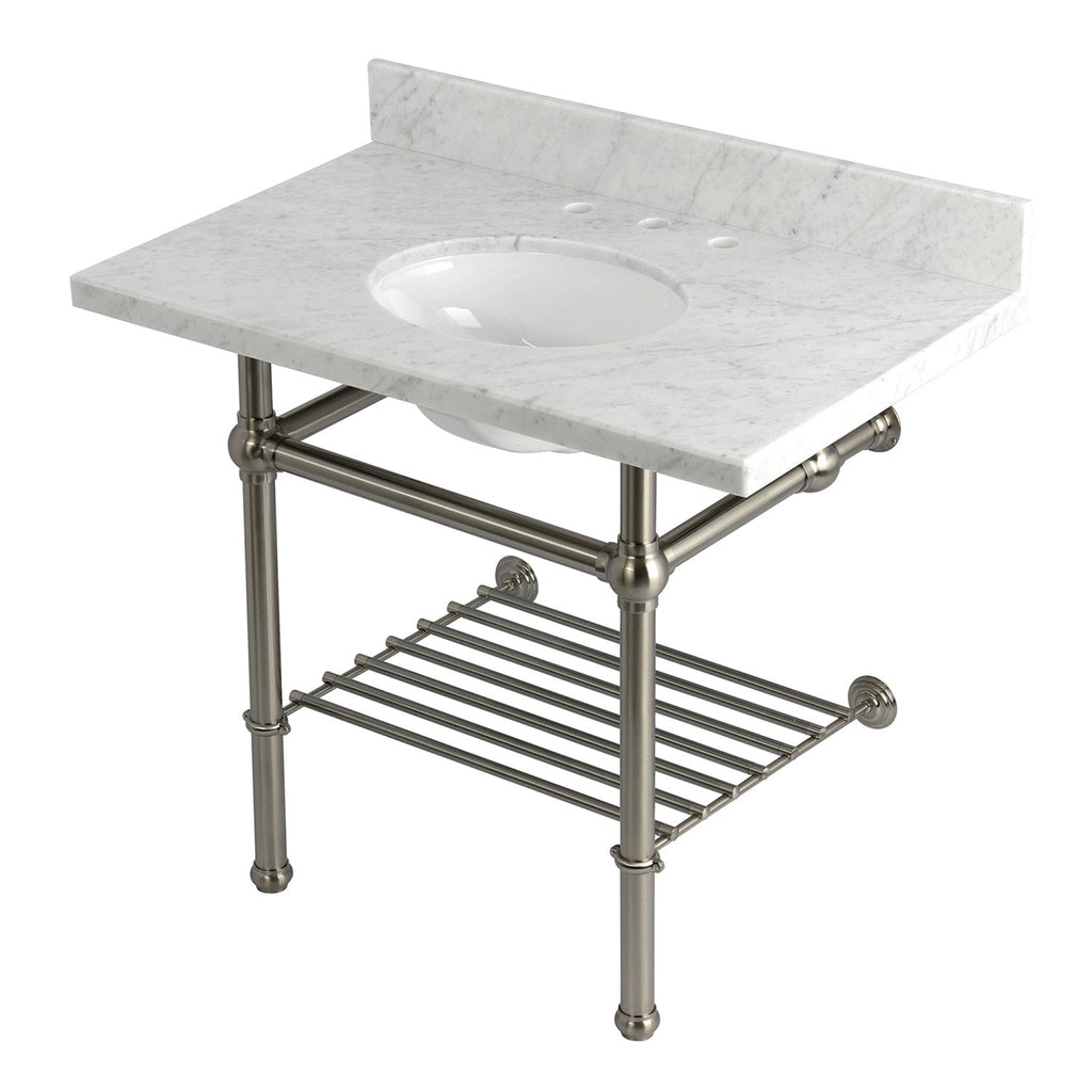 Kingston Brass Templeton lavabo consola — Níquel Cepillado