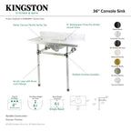 Kingston Brass Templeton lavabo consola — vista