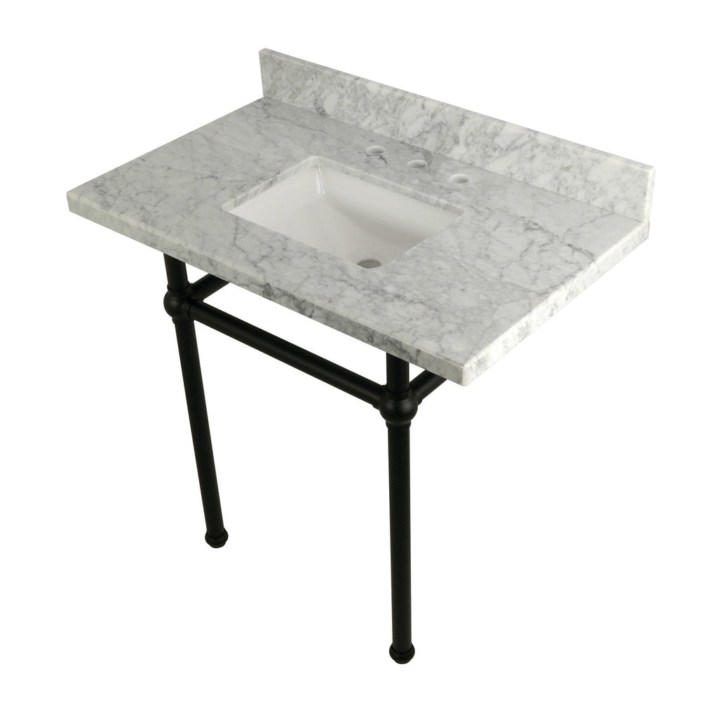 Kingston Brass Templeton lavabo consola — Negro Mate