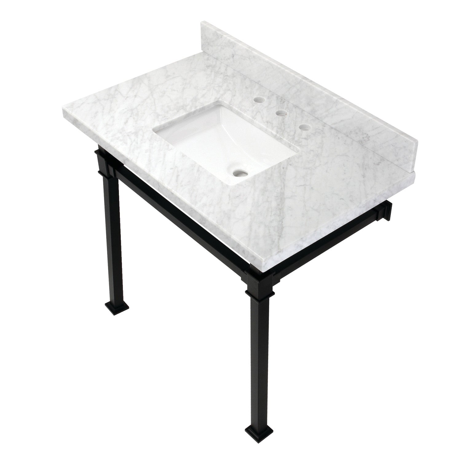 Kingston Brass Monarch lavabo consola — Negro Mate
