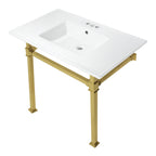 Kingston Brass Monarch lavabo consola — Latón Cepillado