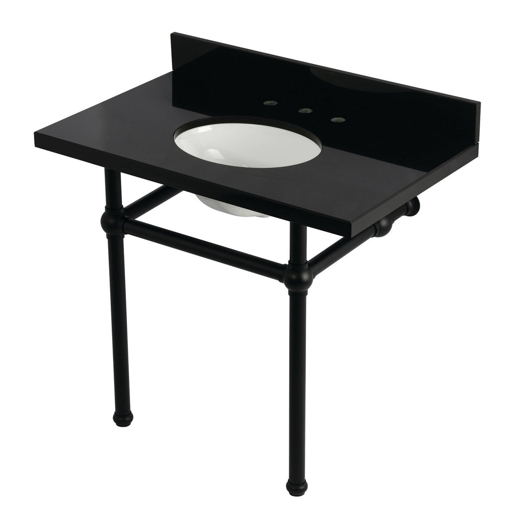 Kingston Brass Templeton lavabo consola — Negro Mate