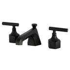 Kingston Brass Navei - Llave de Lavabo Widespread (3 Orificios), con Dos Manerales — Negro Mate