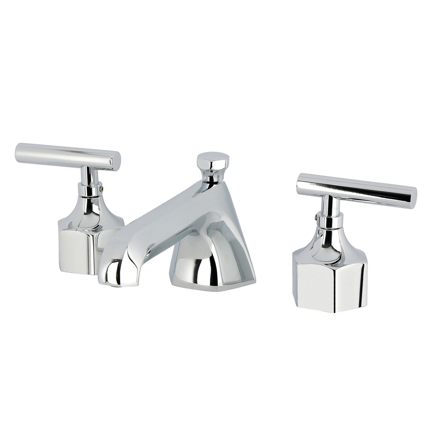Kingston Brass Navei - Llave de Lavabo Widespread (3 Orificios), con Dos Manerales — Cromo Pulido