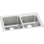 Elkay Tarja Lustertone® Classic Acero Inoxidable 33" x 22" x 9" 60/40 de Dos Tazones de Doble Montaje with Perfect Drain® — vista de producto