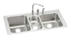Elkay Tarja Lustertone® Classic Acero Inoxidable 40" x 20-1/2" x 9-7/8" Triple Bowl Bajo Cubierta (Kit) — vista de producto