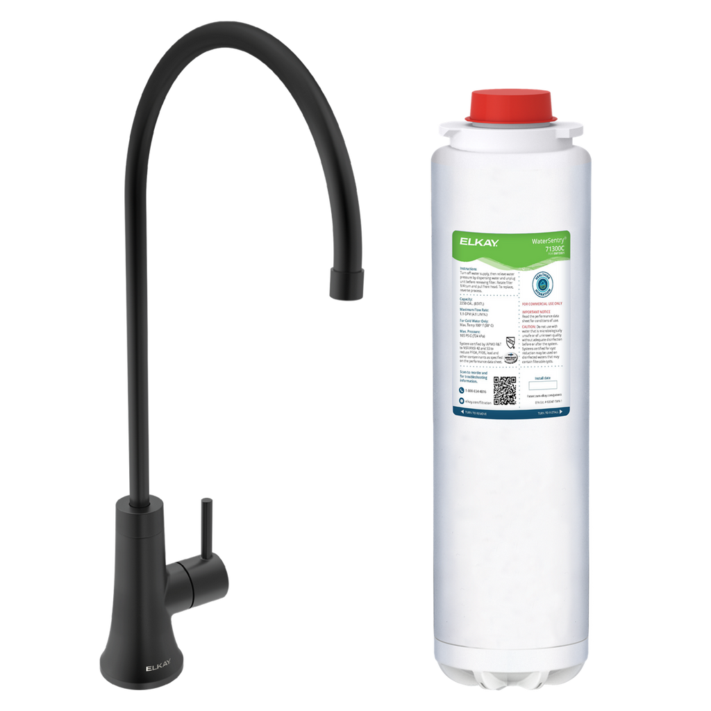 Elkay Avado Llave para Agua Filtrada — Negro Mate