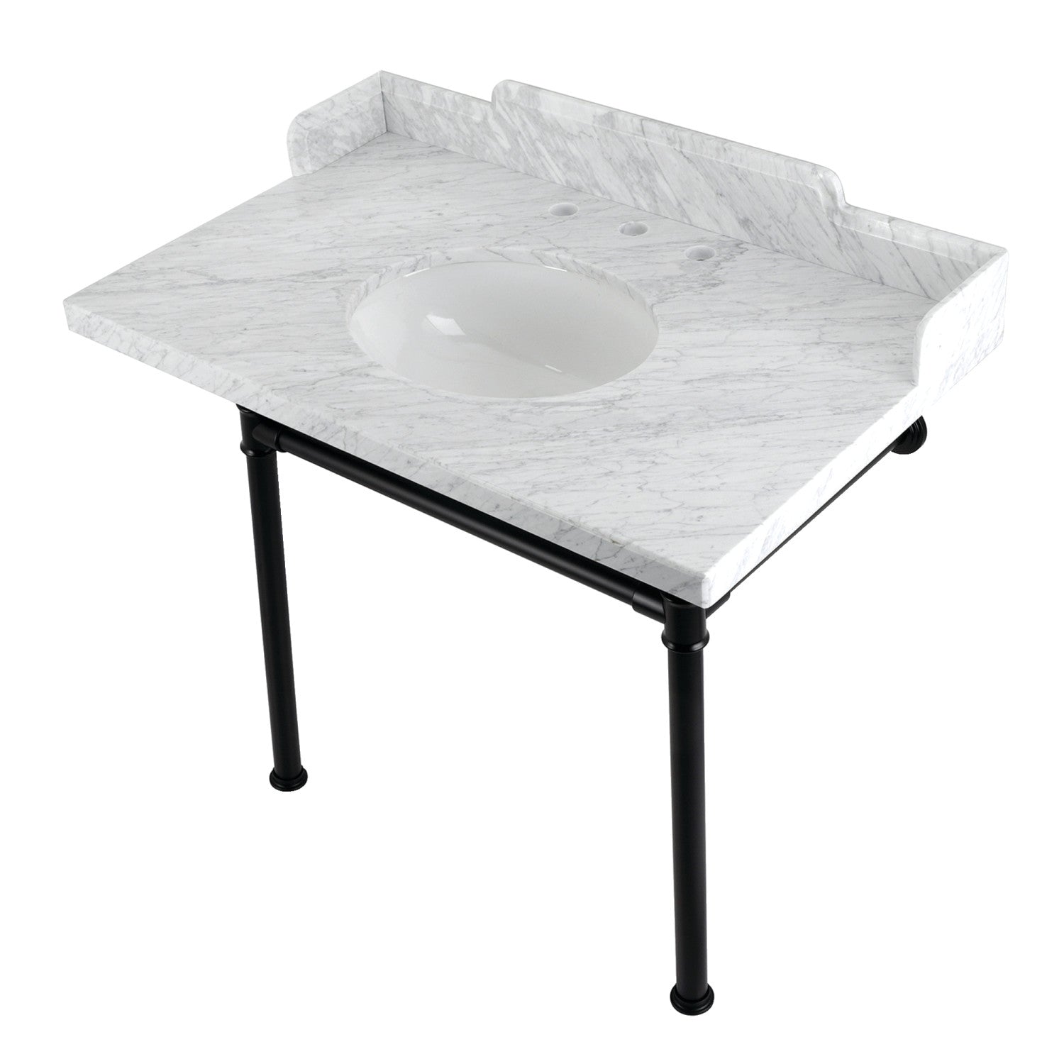 Kingston Brass Wesselman lavabo consola — Negro Mate