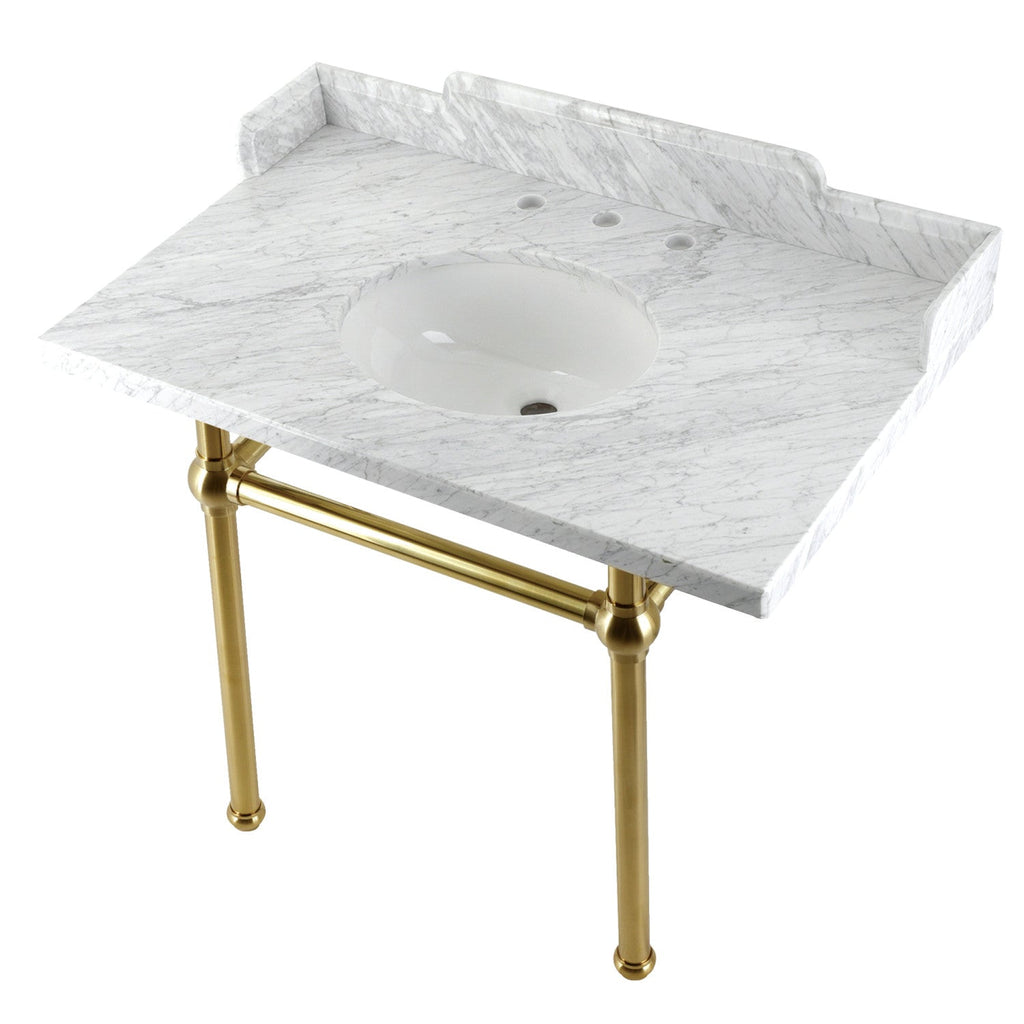 Kingston Brass Pemberton lavabo consola — Latón Cepillado