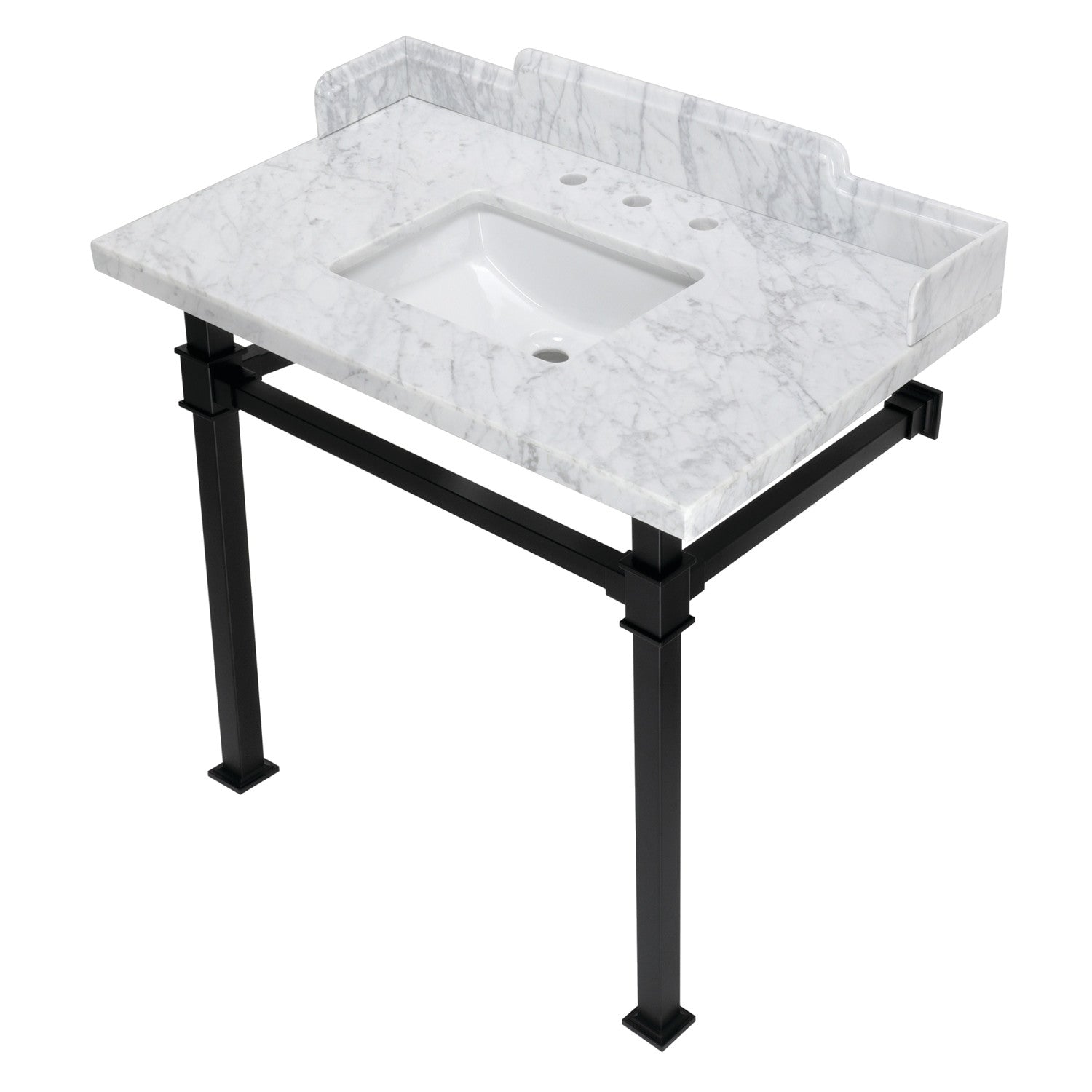 Kingston Brass Viceroy lavabo consola — Negro Mate