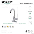 Kingston Brass Sona Concord — Mezcladora de Bar de Cubierta, Una Manija, 1 Orificio — Negro Mate — Ambientación 1