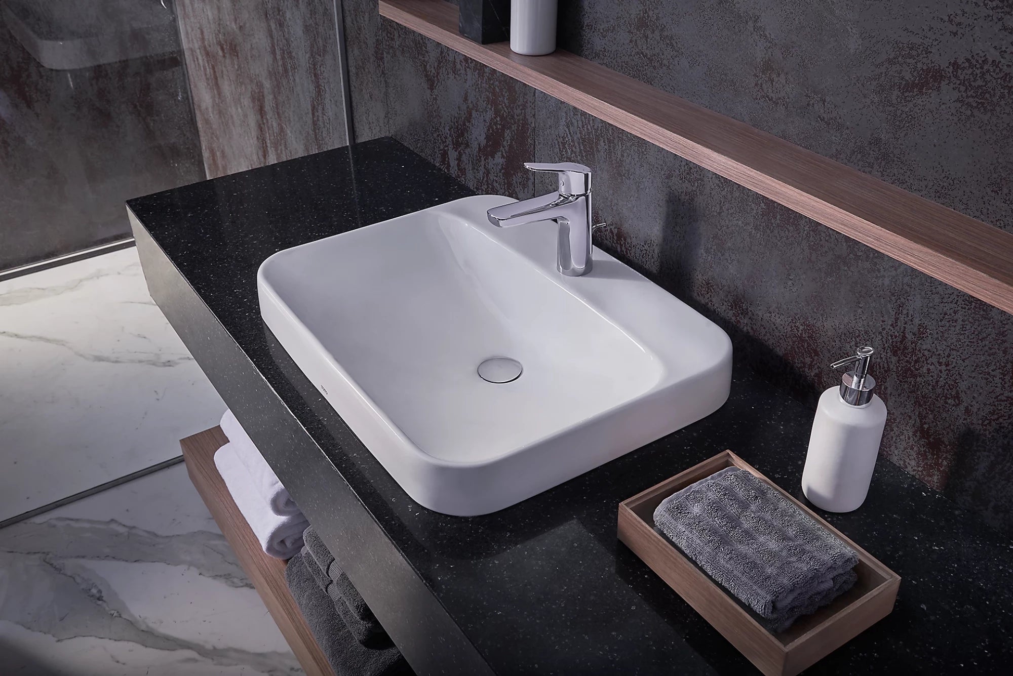 TOTO Arvina Lavabo de Sobreponer Rectangular 60 cm (LT416G) - Blanco