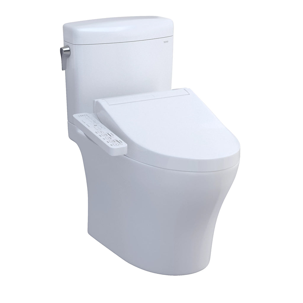 TOTO Aquia® IV Cube Inodoro de Dos Piezas con WASHLET®+ S5 · Altura Universal - Blanco