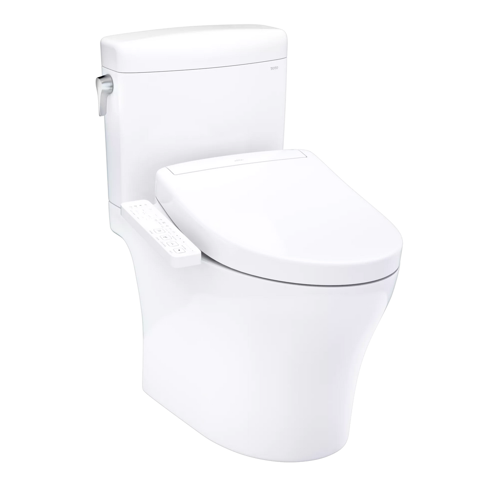 TOTO Aquia® IV Cube Inodoro de Dos Piezas con WASHLET®+ S2 · Altura Universal - Blanco