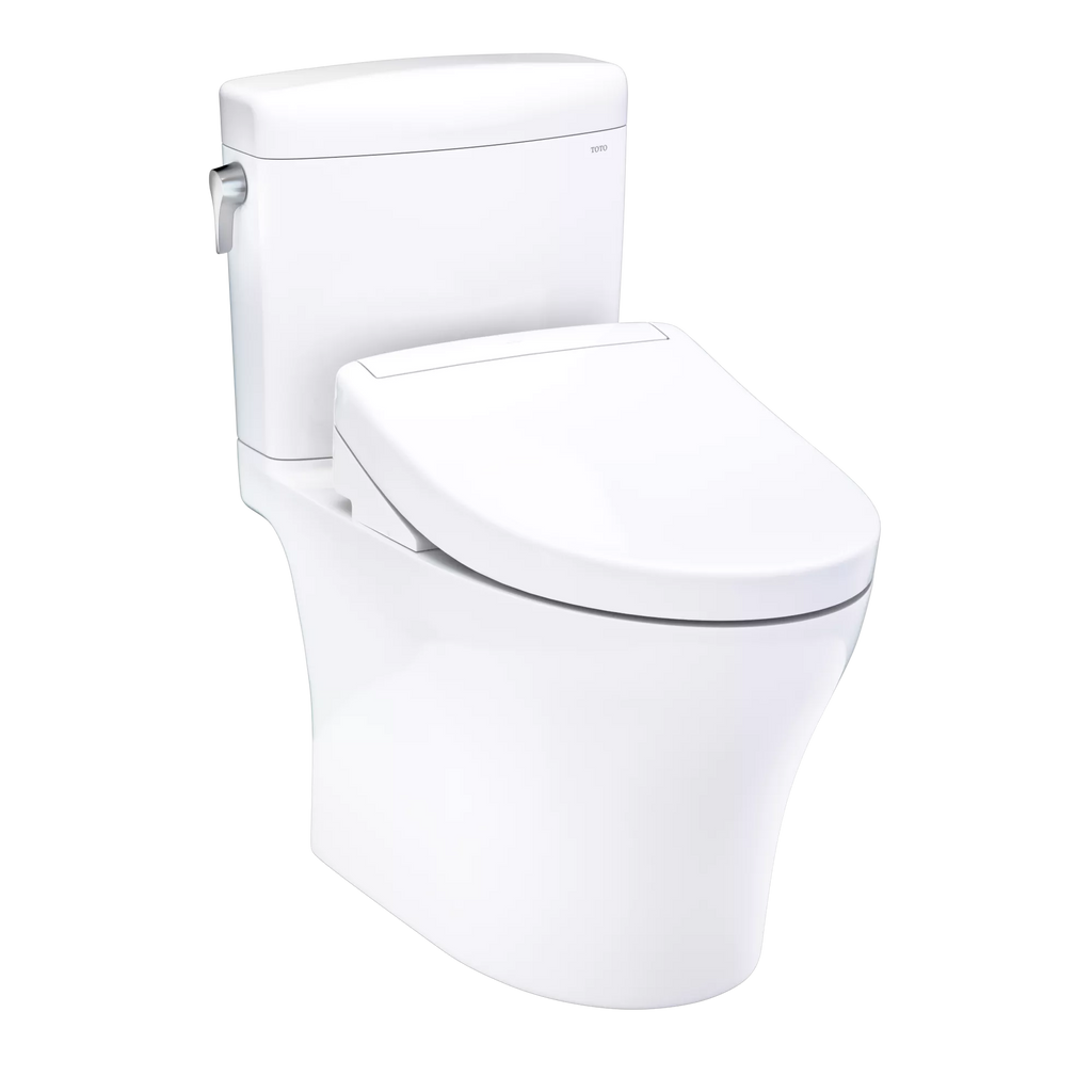 TOTO Aquia® IV Cube Inodoro de Dos Piezas con WASHLET®+ S5 · Altura Universal - Blanco